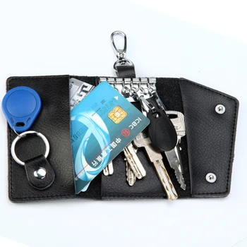 Брелок из искусственной кожи для мужчин и женщин, держатель для ключей, сумка-органайзер, кошелек для ключей от машины, ключница, футляр для ключей, высококачественная мини-сумка для карт