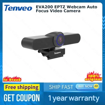 Веб-камера Tenveo EVA200 EPTZ с Автофокусом, 4-кратным Цифровым Зумом и Микрофоном, Потоковая Веб-камера высокого Разрешения 2.5 k, живая Видеокамера
