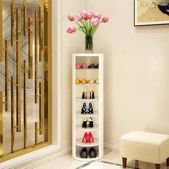 Вращающийся обувной шкаф на 360 градусов для хранения артефакта у домашней двери экономит место Простая стойка для обуви вертикальный маленький узкий цилиндр в do