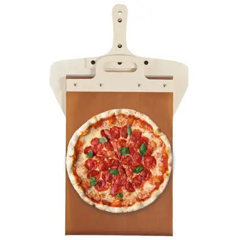 Выдвижная лопатка для чистки пиццы Pala Pizza Scorrevole Лопатка для переноса пиццы с антипригарным покрытием Лопатка для очистки пиццы с ручкой Принадлежности для выпечки 40 см