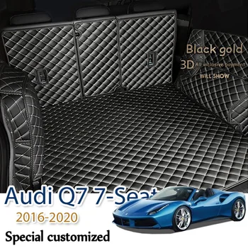 Высококачественная кожаная подкладка для автомобильного багажника, ковер для пола в грузовом отсеке, грязь для Audi Q7 7-местный 2016-2020