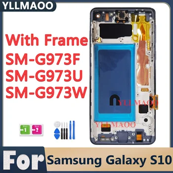 Высококачественный TFT ЖК-дисплей Для Samsung Galaxy S10 SM-G973F SM-G973U SM-G973W Дисплей С Сенсорным Экраном, Дигитайзер В Сборе, Замена на Рамку