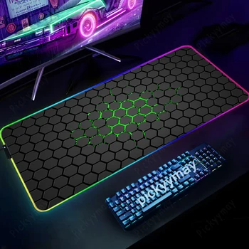 Геометрический RGB Коврик для мыши Большие игровые коврики для мыши Светящиеся Коврики для мыши Большой светодиодный коврик для мыши Резиновый коврик для стола Коврики для клавиатуры с подсветкой