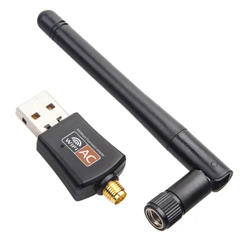 Двухдиапазонный USB Wifi адаптер 600 Мбит / с 2,4 ГГц + 5 ГГц Беспроводная сетевая карта Беспроводной USB WiFi адаптер wifi Ключ для ПК Сетевая карта