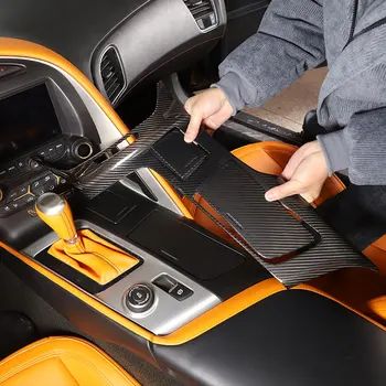 Для Chevrolet Corvette C7 2014-2019 Наклейка на панель переключения передач автомобиля из настоящего углеродного волокна, наклейка на отделку, Автоаксессуары