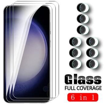 Для Samsung Galaxy S21 FE S22 S23 Plus 5G 6В1 Протектор Экрана Объектива Камеры из Закаленного Стекла S21 + S22 + S23 + S21FE Защитная Пленка