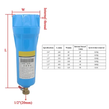 для улавливания водяного фильтра, воздушного компрессора, сжатого в линию, высокоточного фильтра-осушителя воздуха, высококачественного маслоотделителя воды