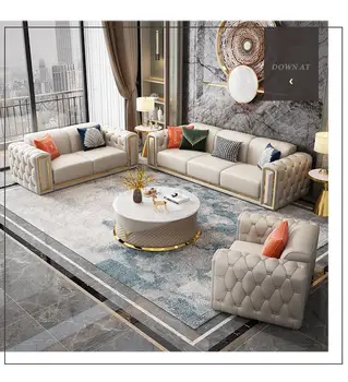 Индивидуальная итальянская минималистская роскошная мебель для гостиной большой диван-гарнитур белый кожаный диван-гарнитур большого семейного типа