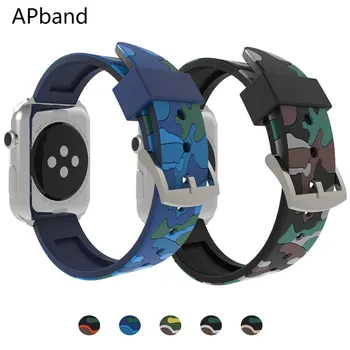 Камуфляжный ремешок для Apple watch band 49/45/44/42 мм 41/40/38 мм Силиконовый браслет ремешок для часов iwatch series 5 3 se 6 7 8 ultra