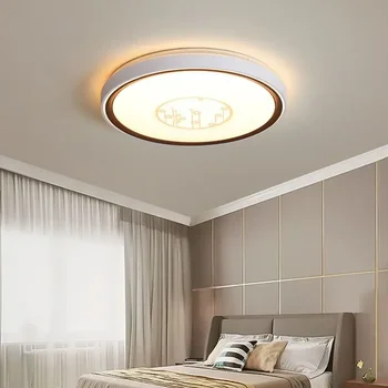 Квадратная Светодиодная Лампа в Главной спальне, Уютная Потолочная круглая Лампа Для Маленькой Гостиной