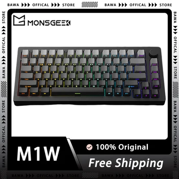 Клавиатура Monsgeek M1w Sp 75% Многорежимная Алюминиевая Механическая Клавиатура С Чпу, Аксессуар Для Крепления Прокладки К Компьютеру Pc Man Gaming Gift