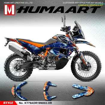 Комплект виниловых наклеек с гоночной графикой HUMAART Motorbike Deco для KTM 790 Adventure R ADV 2019 2020, синий