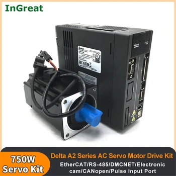 Комплект серводвигателя переменного тока Delta мощностью 750 Вт для привода A2 ASD-A2-0721-E/ASD-A2-0721-F/ASD-A2-0721-U/ASD-A2-0721-M & ECMA-C10807RS EtherCAT RS-485