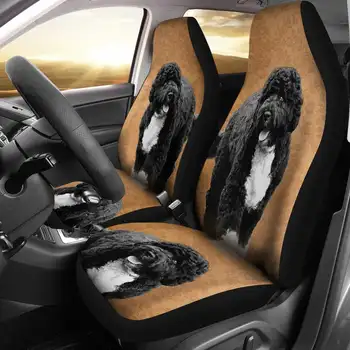 Комплект чехлов для автомобильных сидений с принтом португальской водяной собаки, 2 шт., автомобильные аксессуары, чехол для сиденья