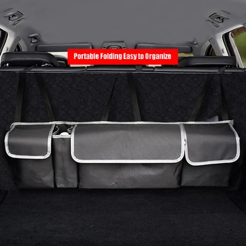Коробка-органайзер для багажника автомобиля большой емкости из ткани Оксфорд, водонепроницаемая сумка для хранения, сумка для уборки, складывающаяся для аварийного хранения.