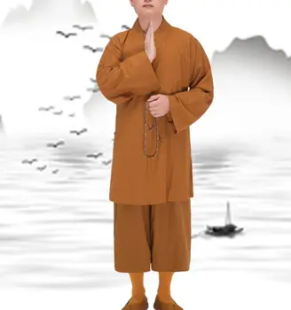 Костюмы унисекс из хлопка и льна высшего качества Архат/Лохан, одежда для мирян, одежда для медитации, униформа для боевых искусств дзен-буддийских монахов Шаолиня