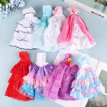Кукольная одежда длиной 30 см, кукольная одежда с волочащейся юбкой, вечернее платье, платье принцессы, свадебное платье, декор кукольного домика