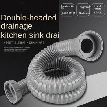Кухонная мойка с двойным напором под водопроводом, раковина для мытья посуды, двойной винт для подключения сливной трубы, удлинитель шланга