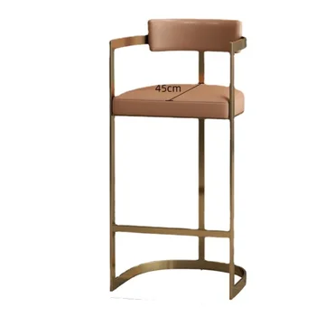 Легкие роскошные барные стулья Современный минимализм и модные спинки барных стульев Золотые Высокие табуреты из нержавеющей стали для домашнего использования