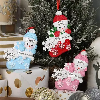Легкое рождественское украшение Персонализированный снеговик Первые рождественские украшения ребенка на 2023 год на Рождество на Рождество
