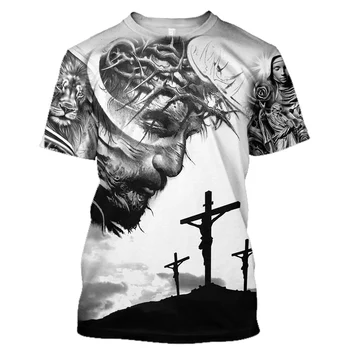 Летняя мужская футболка с коротким рукавом, фотобокс с 3D принтом, христианский католический пасхальный Лехер-o Hand Closer, повседневный, большой размер