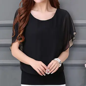Летняя футболка, повседневная женская блузка с коротким рукавом 
