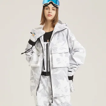 Лыжные куртки нового стиля для женщин, мужская зимняя уличная утолщенная водонепроницаемая лыжная одежда, пальто, термальные куртки для сноуборда