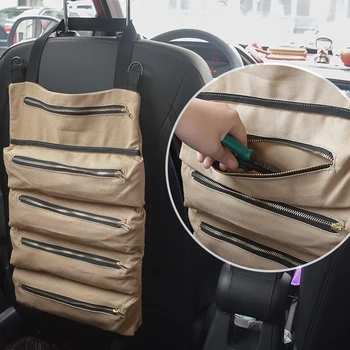 Многоцелевой инструмент, холщовая сумка для хранения, чехол для ключей, автомобильная сумка на молнии, сумка для инструментов в багажнике автомобиля, сумка для вручения инструментов
