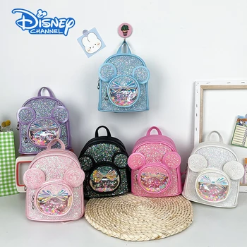 Модный блестящий рюкзак с рисунком Диснея Микки и Минни, сумка на плечо, школьная сумка для детского сада, подарки для детей и девочек
