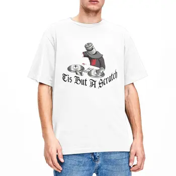 Мужская женская рубашка Monty Python Black Knight Merch Винтажная хлопковая футболка с коротким рукавом, но с царапинами