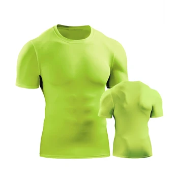 Мужская компрессионная футболка для фитнеса, Быстросохнущая футболка для бодибилдинга, мужские дышащие спортивные рубашки для бега, Тренировочные футбольные майки