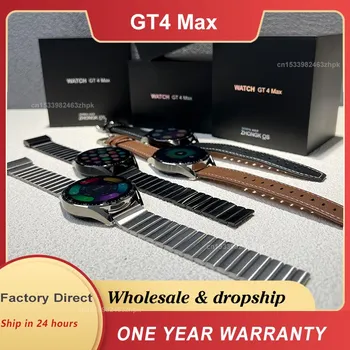 Мужские смарт-часы GT4 Max с двухъядерным экраном с высокой четкостью изображения, Bluetooth-вызов, Беспроводное зарядное устройство, NFC, GPS-трекер, Водонепроницаемые умные часы