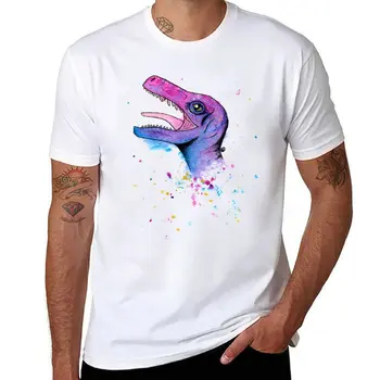 Новая красочная футболка с динозавром Weird Splash, быстросохнущая футболка, аниме, большие размеры, топы, футболки большого размера, мужская футболка