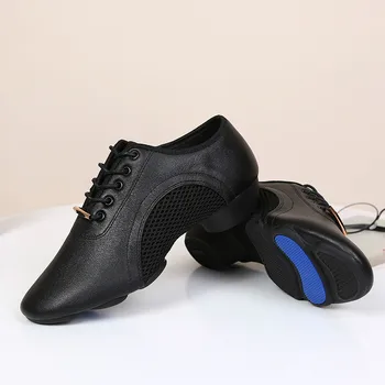 Новая спортивная функция Мягкая подошва Дышащие танцевальные туфли Кроссовки для женщин на каблуке 3 см Современные танцевальные джазовые туфли