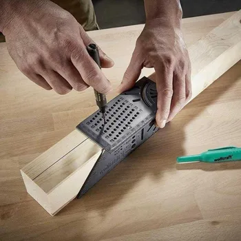 Новое поступление деревообрабатывающей измерительной линейки 3D-инструмент для измерения углов наклона под углом 45 градусов и 90 градусов с плотницким карандашом