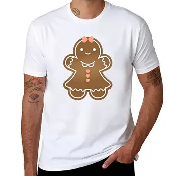 Новый рисунок пряничной девочки - коричневая футболка, футболки для мальчиков, мужская футболка на заказ, спортивная рубашка, мужская одежда