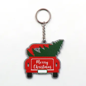 Новый список CN Рождественский автомобиль унисекс, милый акриловый блестящий брелок для ключей