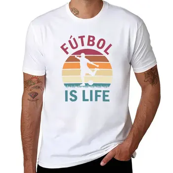 Новый Футбол - это жизнь, футбол и любитель футбола, Винтажная футболка с закатом в стиле ретро, аниме, забавная футболка, мужские футболки большого и высокого роста