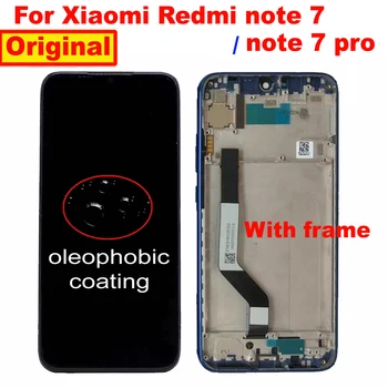 Оригинал Для Xiaomi Redmi Note 7 Note7 Pro ЖК-дисплей С Сенсорной панелью Дигитайзер в Сборе с Рамкой 6,3