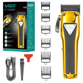 Оригинальный металлический профессиональный мужской триммер VGR USB Перезаряжаемая машинка для стрижки волос Беспроводная машинка для стрижки волос Электрическая машинка для стрижки волос