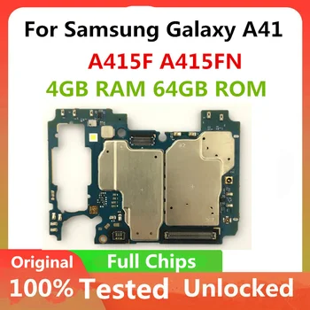 Официальная версия для Samsung Galaxy A41 A415F A415FN Оригинальная Разблокированная Материнская плата 4 ГБ оперативной ПАМЯТИ 64 ГБ ПЗУ Основная логическая плата С полными чипами