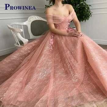Очаровательное Женское Вечернее платье Prowinea с открытыми плечами, Трапециевидное Платье В Складку Длиной до пола, Vestido De Fiesta, Сшитое на заказ