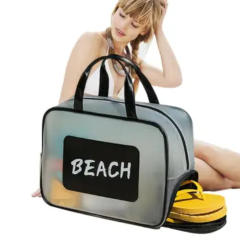Пляжная сумка-тоут, сумка для бассейна, дорожный органайзер с застежкой-молнией и ручкой, Большая емкость, водонепроницаемая для плавания и рыбалки