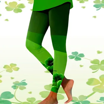 Повседневные модные леггинсы St Patricks с зеленым принтом для занятий спортом в тренажерном зале, для йоги, для тренировок с акулами, женские леггинсы для девочек, бесшовные, обтягивающие