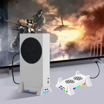 Подставка Для Охлаждающего Вентилятора С Регулировкой 3 Передач Держатель Игровой Консоли Охлаждающий Вентилятор с Цветной Подсветкой Док-станция для Отвода Тепла для Xbox Серии S