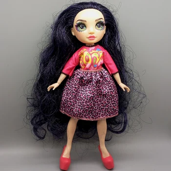 Подходит для куклы высотой 27 см, красный топ + юбка с леопардовым принтом, игрушечные аксессуары, подарок на день рождения для девочек
