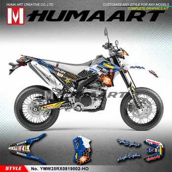 Пользовательский Комплект Наклеек HUMAART MX Graphics для Yamaha WR250R WR250X 2008 2009 2010 2011 2012 2013 2014 2015 2016 2017 2018 2019 2020