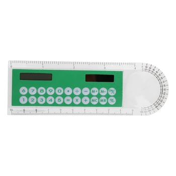 Портативный Калькулятор 3 в 1 Размером Ладони 10 см, Линейка, ЖК-Дисплей На Солнечной Энергии, Настольный Бухгалтерский Учет Школьника для Офиса Y3NC