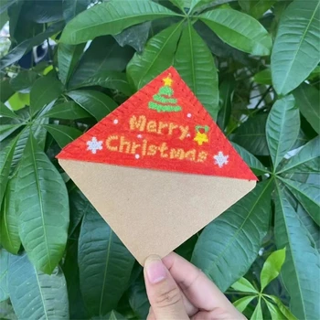 Рождественские закладки Китайская вышивка ручной работы Угловые закладки Персонализированный войлочный маркер для студентов
