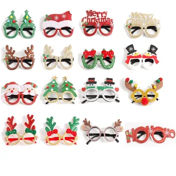 Рождественские очки, пластиковые декоративные очки, аксессуары для костюмов для вечеринок Kid Xmax, реквизит для фотосессий, Рождественское украшение 2023, Подарок Navidad